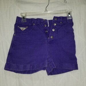 Girls Vintage Purple Gitano Button fly Shorts size 8
